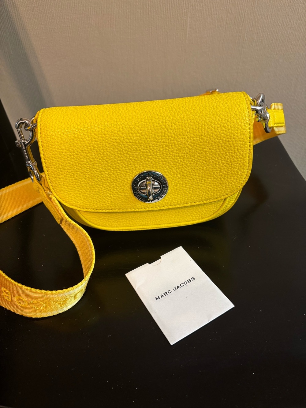 Marc Jacobs Bright Yellow Pebbled Leather Crossbody with Removable Strap